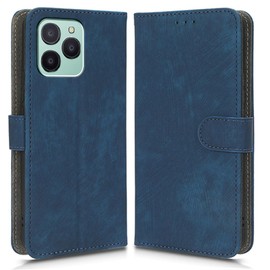 hdqICase Case Compatible with Fossibot S1 5G, RFID Block Magnetic Flip Leather Shockproof Protective Cover with Card Slots, Kickstand Blue