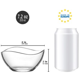 lav Dessert Bowls Set of 6 | Glass Cereal Bowls | Versatile for Cookies, Snacks, Salads, Yogurt, Appetizers, Starters, Fruits, and Desserts | Recyclable and Eco-Friendly | 7.2 oz