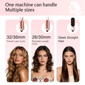 Sfozstra 3-in-1 Automatic Curling Iron & Straightening Brush