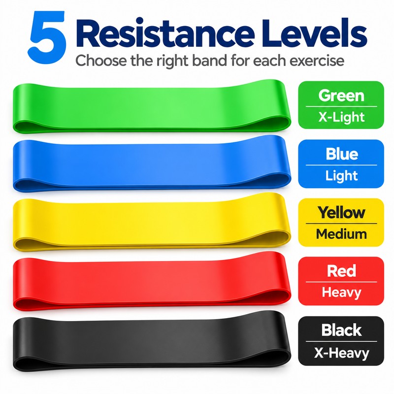 5-Piece Resistance Bands Set for Full-Body Workouts – 5 Resistance