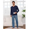 Bresdk Men's Pyjamas Sets Soft Cotton Mens Pjs Sets Long