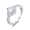 MOTIEL 1 Carat (ctw) Pear Shaped Opal Engagement Rings for