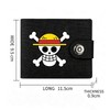Zappazoso Anime Straw Hat Pirate Skull Bifold Canvas Wallet One