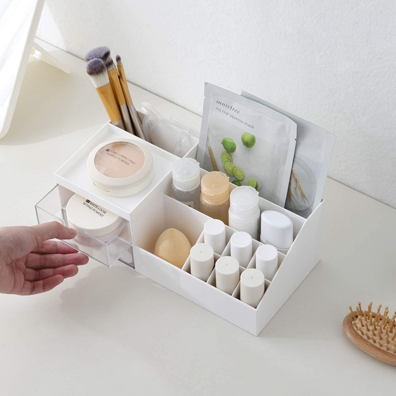 Marknor Cosmetic/Makeup Vanity Organizer Box, Mini Desk Storage for Office