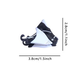 Fantasy Mini Manta Ray Hair Clip,Novelty Acetate Claw Clips,Small Hair Clips for Women,Black,Pack of 2