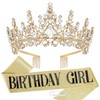 SHANKAM Birthday Crown Sash, Birthday Belt and Crown Set, Birthday