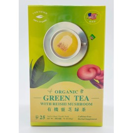 Greenlike President Brand Green Tea with Reishi Mushiroo 25 Individual Packs 有机灵芝绿茶 靈芝綠茶 茶包