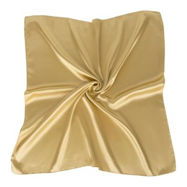 TopTie 23 Inch Square Satin Scarf, Handkerchief Bandana, Head Scarf Neck Gaiter - Golden