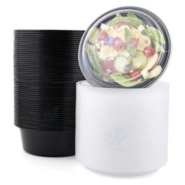 Wanowa Meal Prep Container Bowls, 32 oz. | 150 Pack | Reusable 32 oz Meal Prep Bowls/Food Containers | Microwavable Bowls with Lids, Black Food Storage Containers/Food Prep | Black, Airtight Lids