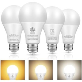 Bombillas LED A19 de 3 colores con luz suave y cálida, blanca cálida y de día, foco que cambia de color, foco multicolor, 9 W (equivalente a 60 W,