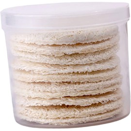 BESTYASH Esponjas Desmaquillantes de Lufa, 10 Piezas, Redondas y Suaves, para Limpieza Facial y Exfoliación, Remueven Maquillaje y Labios