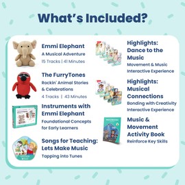 Storypod Music & Movement Set for The Learning-First Audio Play System | Content for Age 3 Years, 9 Months | SEL Audio Learning & Interactive Fun