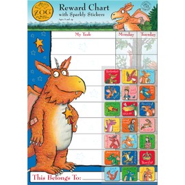 Paper Projects 01.70.30.035 Julia Donaldson Zog Reward 56 Sparkly Stickers, Chart is Wipe-Clean, Blue, 29.7cm x 42cm