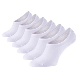 NORDCAP Pack of 6 Deep Trainer Socks for Men and Women, Practical Socks Set with Comfort Waistband, Breathable & Moisture Regulating, Size 35-46, White