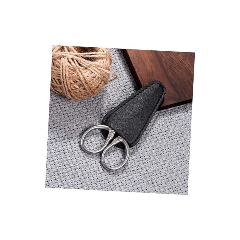 1set Portable Beard Scissors Pu Cover Beauty Scissors for Facial