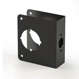 Naubea Door Knob Reinforcement Plate, Matte Black, Fits 1-3/8" Doors, 2-3/8" Backset, Door Lock Cover, Deadbolt Cover, Reinforce and Repair Wood or Metal Doors