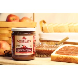 Kauffman's Fruit Farm Homemade Apple Butter Spread, Maroon Label (No Granulated Sugar Added Recipe), 17 Oz.