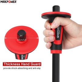 MAXPOWER 3-Piece Masonry Chisels Set, 11" Point Chisel and Flat Chisels, 8" Brick Chisel, with Thick Hand Guard