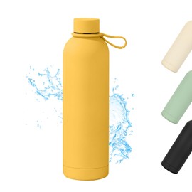 Ruiyuan Stainless Steel Water Bottles Water Bottle BPA-Free Thermos for Hot Drinks Suitable for Sports and Travel 750 ML Large Capacity Resistant to Falling and Slipping (Yellow)
