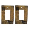 Set of 2 Western Horse And Pine Trees Silhouette Wall
