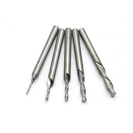 TEMO 5pc Carbide Downcut Inlay Router Bits set 1/8, 3/32, 1/16, 3/64, and 1/32 Inch Diameter 1/8 Inch Shank, Ideal for Wood Carving, Slot Mortise, Engraving, Grinding