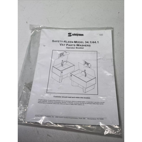 Safety Kleen Model 34.1 / 44.1 Vat Parts Washer 34/44