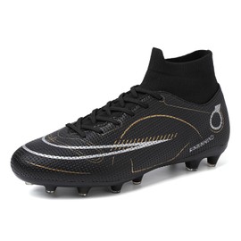 RDYLBU Football Boots Men's Madame Big Boy Football Shoes AG/TF, Black Ag