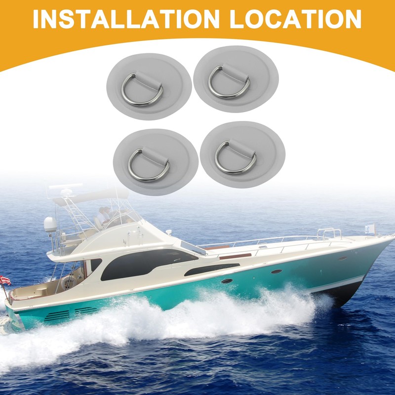 Partuto 4 Pcs Universal D Ring Patch - PVC Stainless