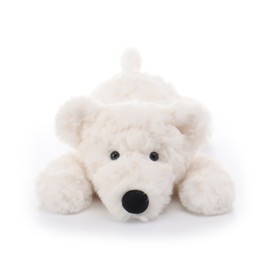 Apricot Lamb Sleeping Polar Bear Plushies Stuffed Animals for Kids, Soft Cute Plush Toys for Baby Girl and Boy, Fluffy White 13.5 Inches