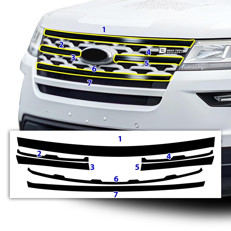 BOGAR TECH DESIGNS Front Chrome Delete Overlay Compatible with Ford