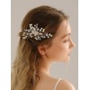 Denifery Crystal Bridal Wedding Hair Comb Pearl Wedding Headpiece Hair