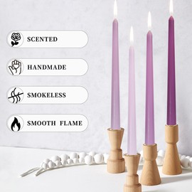 Taper Candles Lavender Scented Candles Set of 4 Long Candle Stick Tall Tapered Candle for Wedding Home Decor Dinner Holiday