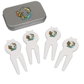 Azeeda 'Fisherman Big Catch' Golf Divot Tool/Repair Fork Gift Set (GO00069100)