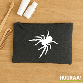 Huuraa Kulturbeutel Spinne Silhouette Geschenk 1 Liter Charcoal Filz Spinne Geschenkidee