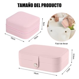 2 PCS Organizador para Mujer de PU Caja joyas de viaje.Portátil Jewelry Organizer con utiliza para almacenar joyas pendientes anillos collares lápiz labial etc.