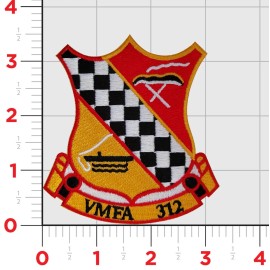 VMFA-312 CHECKERBOARDS HOOK LOOP EMBROIDERED 3.5"  PATCH