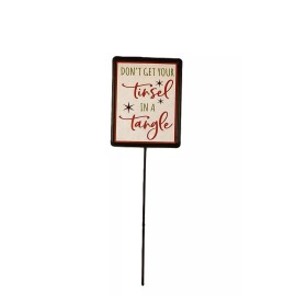 Holiday TIme WM Christmas Decor - Photo Booth Tinsel Tangle Floral Pick Sign