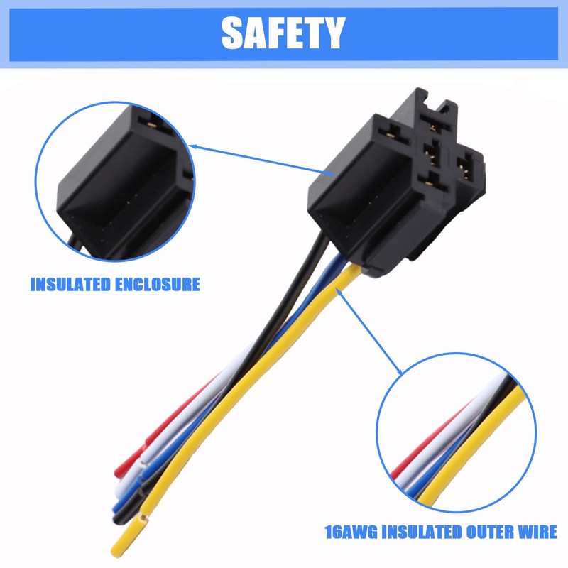 aikoolwer Automotive Relay Switch Harness Kit 24V 40A SPDT 5