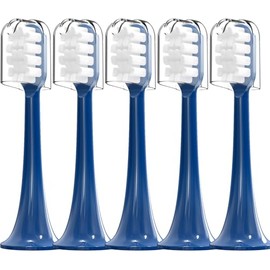 Cabezales de repuesto para cepillo de dientes compatibles con el cepillo de dientes eléctrico Snow Gen2, sin blanqueamiento LED, con tapa antipolvo, paquete de 5 (azul polar, mediano)
