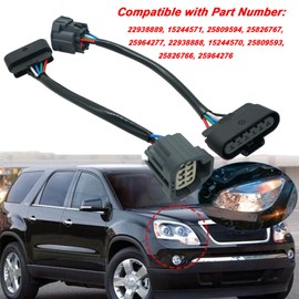 Micarun 2 Pcs HID to Halogen Headlight Adapter Headlamp Conversion Swap Wiring Harness Connector Pigtail Plug for GMC Acadia 2007-2012 Left Right Driver Passenger Side OE# 22938889 22938888