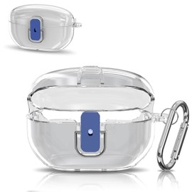 NINKI Secure Lock Case Compatible with Sony WF-1000XM5 Earbuds(2023) with Carabiner,PC Full-Cover Protective Transparent Against Scratches Anti-Drop for Sony XM5 Wireless Earbuds with Lock Clear