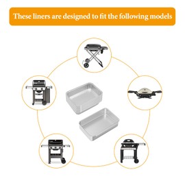 AJinTeby Sartén de aluminio para parrilla 7515 con 12 bolsas de goteo para We-ber Genesis 1000-5500, plata/oro/platino, serie Genesis II, Platinum I/II y Summit Grills