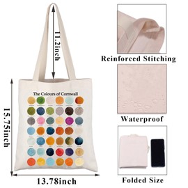 PLITI Cornwall Travel Gift Cornwall England Gift Cornwall Vacation Gift The Colours of Cornwall Tote Bag For Women (Colours Cornwall TGU)