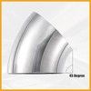 Partuto 2pcs OD 2.5 Inch 45 Degree SS304 Stainless Steel