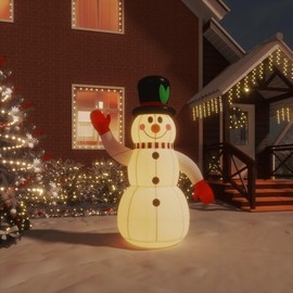 ZJMTOCYU Enhance Holiday Cheer with Inflatable Snowman, 4 ft with Built-in LED Lights, Quick Inflation, Weather-Resistant Fabric