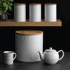Typhoon Embossed White Bread Bin, 25 cm
