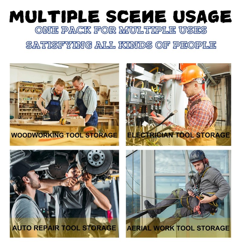 Tool Belt,9-Pockets Tool Belts for Men,Waterproof Oxford Cloth,Detachable & Adjustable