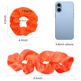 Chloven 60 Pack Silk Large Satin Hair Scrunchies - Elastic Hair Bobbles Ponytail Holder Hair Scrunchy Vintage Hair Ties Curly Hair Accessories Scrunchies for Women Girls