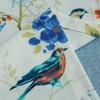 VOGOL Birds and Floral Curtains, Blue Printed Pattern Design, Light