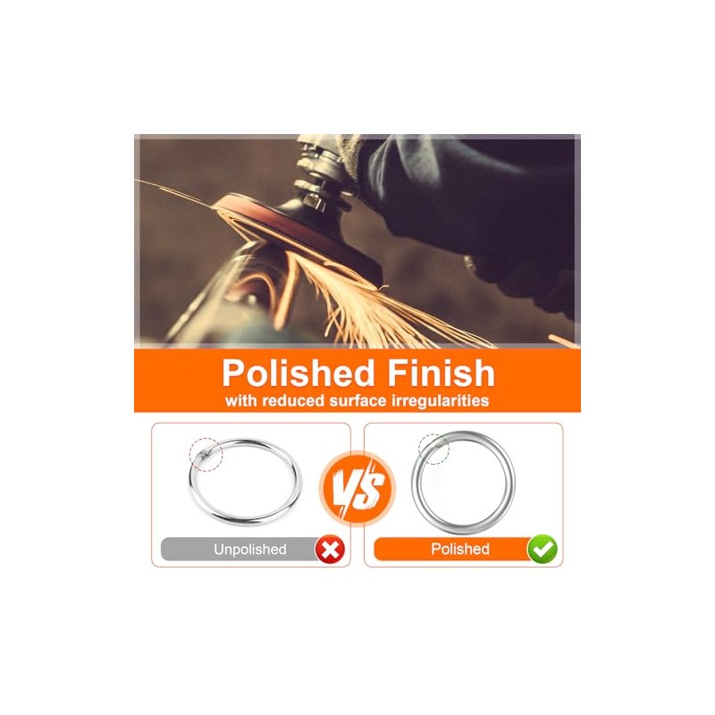 BEYOURD 6 inch Metal O Rings, Stainless Steel Round Ring